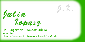 julia kopasz business card
